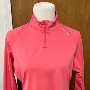 Worn once or twice. Under Armour pink half zip